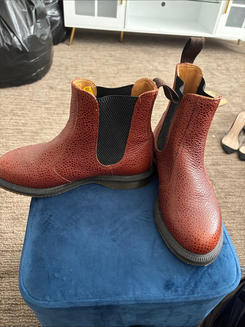 Dr. Martens Kids Pebbled Brown Chelsea Boots